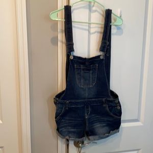 Well Flower Denim Shortalls Overall shorts